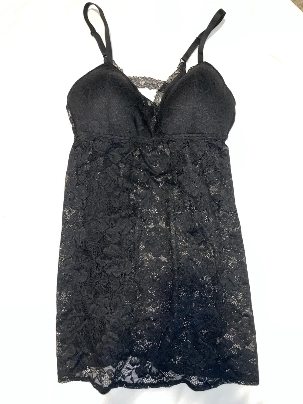 AUDEN Black Lace Chemise Babydoll Intimates Sz: L SKU: 0915-23